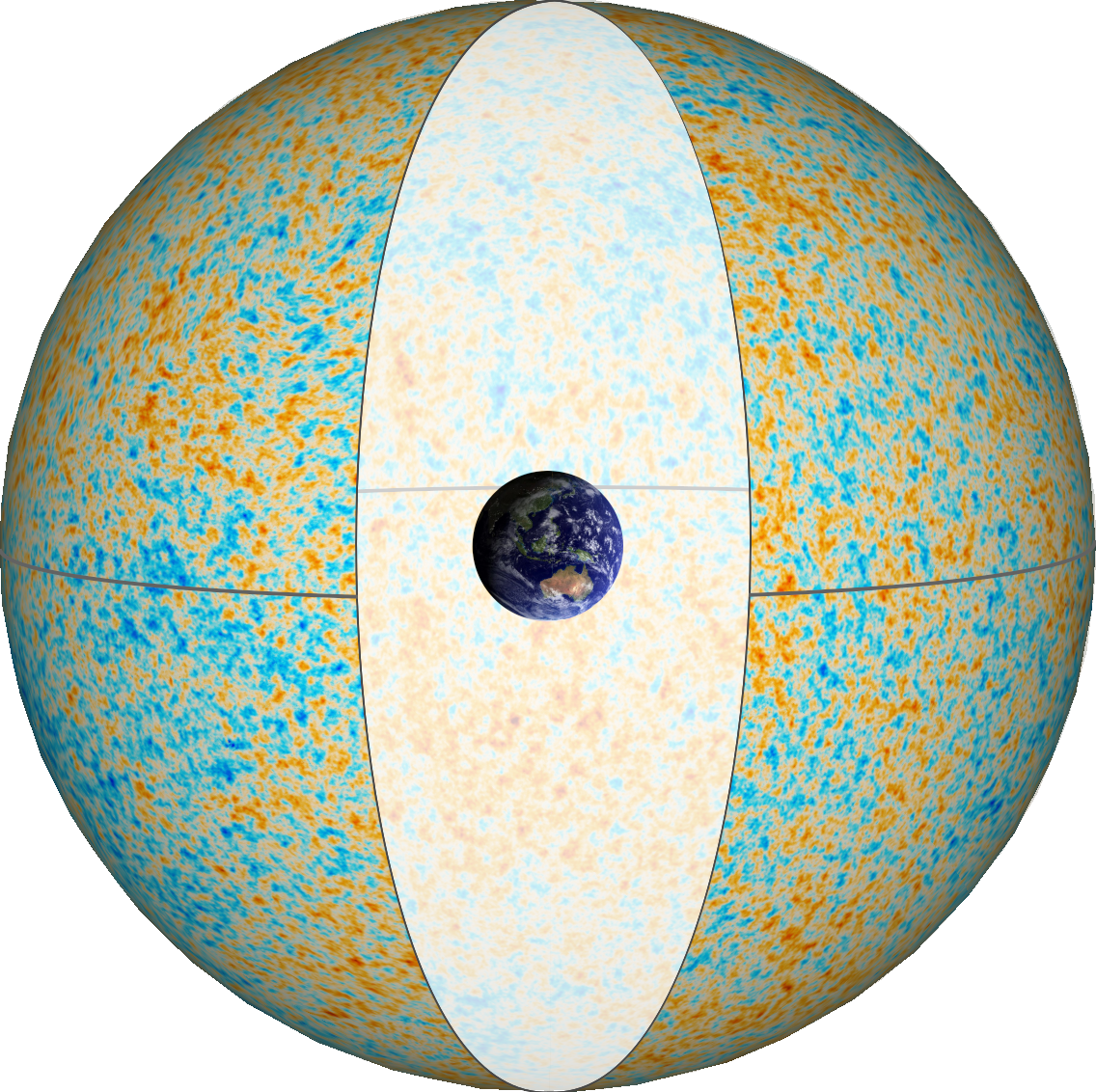 Earth embedded in the cosmic microwave background frame.